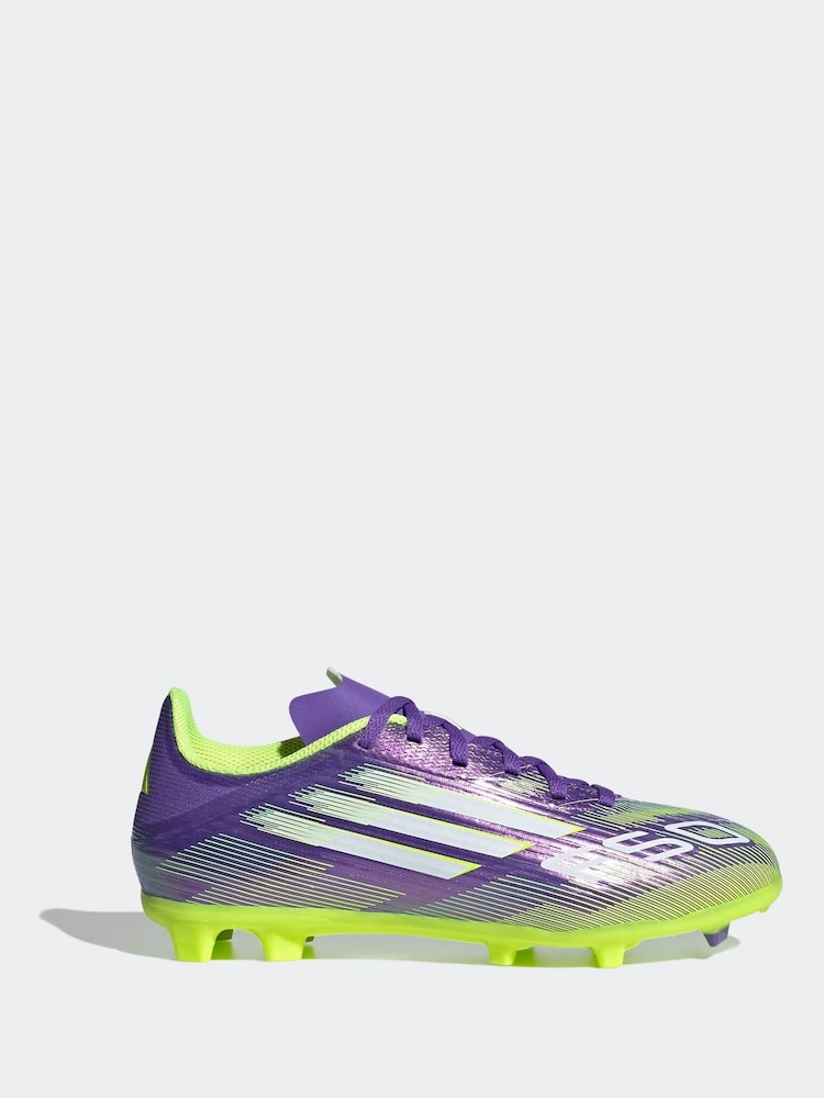 adidas Purple/White Kids F50 League Firm/Multi Ground Boots - Image 1 of 12