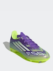 adidas Purple/White Kids F50 League Firm/Multi Ground Boots - Image 3 of 12