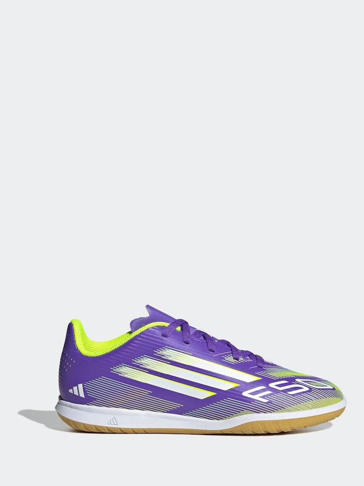 adidas Purple/White Kids F50 Club Indoor Boots - Image 1 of 12