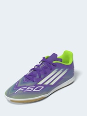 adidas Purple/White Kids F50 Club Indoor Boots - Image 4 of 12