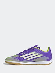 adidas Purple/White Kids F50 Club Indoor Boots - Image 8 of 12