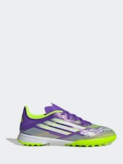 adidas Purple/White Kids F50 League Turf Boots - Image 1 of 11