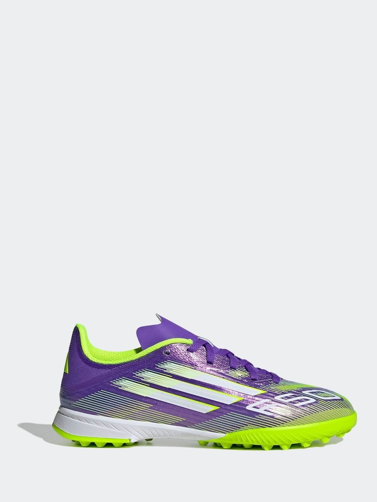 adidas Purple/White Kids F50 League Turf Boots - Image 1 of 11