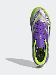 adidas Purple/White Kids F50 League Turf Boots - Image 5 of 11