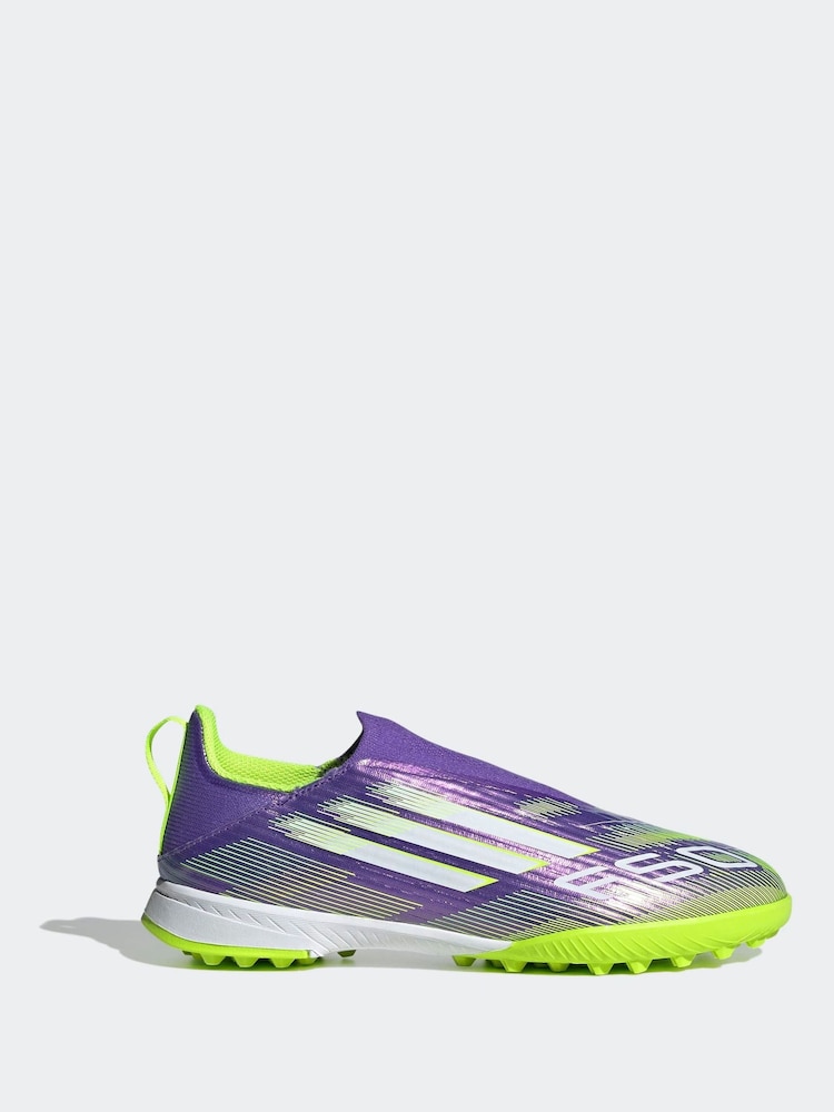 adidas Purple/White Kids F50 League Laceless Firm/Multi Ground Boots - Image 1 of 10 adidas Purple/White Kids F50 League Laceless Firm/Multi Ground Boots - Image 1 of 10