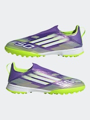 adidas Purple/White Kids F50 League Laceless Firm/Multi Ground Boots - Image 6 of 10