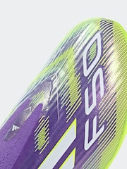 adidas Purple/White Kids F50 League Laceless Turf Boots - Image 10 of 11