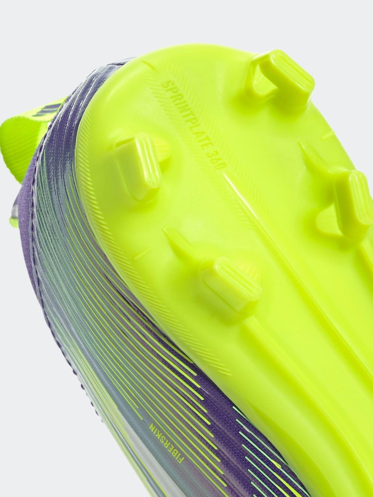 adidas Purple/White Kids F50 League Laceless Turf Boots - Image 11 of 11