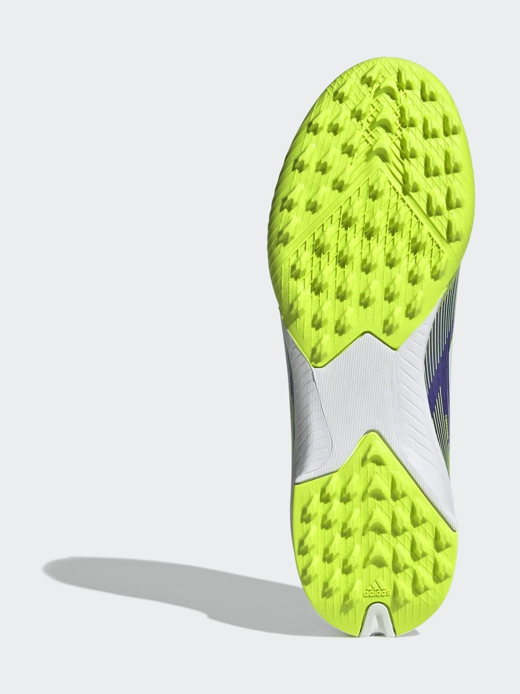 Buy adidas Purple/Lime Kids F50 League Laceless Turf Boots from