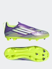 adidas Purple/White Kids F50 League Laceless Turf Boots - Image 9 of 11