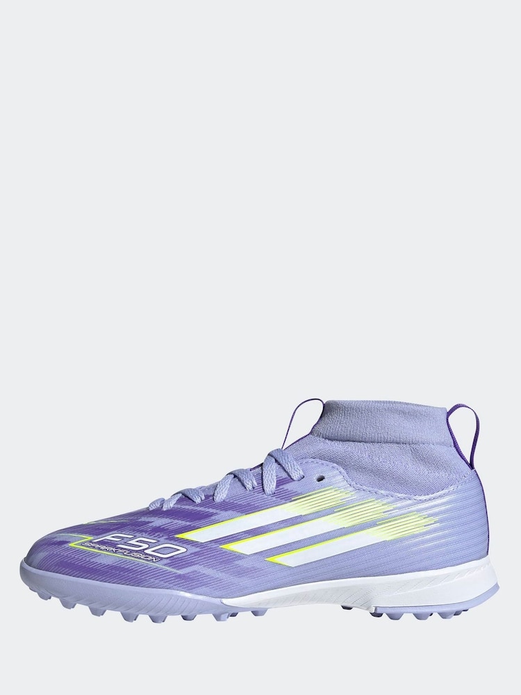 adidas Purple/White Kids F50 Sparkfusion League Turf Boots - Image 2 of 10