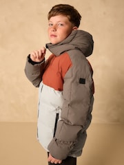 Rust Brown Colourblock - Spritzwasserfester, mit Microfleece gefütterter, wattierter Mantel (3–17 J.) - Bild 1 von 14