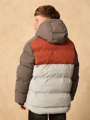 Rust Brown Colourblock - Spritzwasserfester, mit Microfleece gefütterter, wattierter Mantel (3–17 J.) - Bild 2 von 14