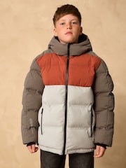Rust Brown Colourblock - Spritzwasserfester, mit Microfleece gefütterter, wattierter Mantel (3–17 J.) - Bild 3 von 14
