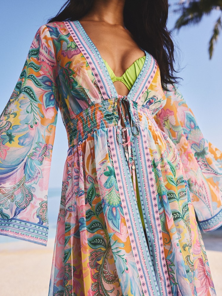 Lipsy Multi Printed Sheer Maxi Kimono - Image 2 of 4