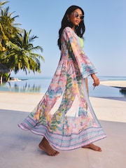 Lipsy Multi Printed Sheer Maxi Kimono - Image 4 of 4