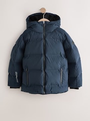 Navy Shower Resistant Microfleece Lined Padded Coat (3-17yrs) - Image 1 of 6