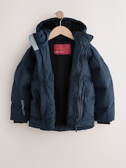 Navy Shower Resistant Microfleece Lined Padded Coat (3-17yrs) - Image 2 of 6