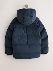 Navy Shower Resistant Microfleece Lined Padded Coat (3-17yrs) - Image 3 of 6
