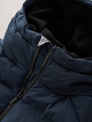 Navy Shower Resistant Microfleece Lined Padded Coat (3-17yrs) - Image 4 of 6