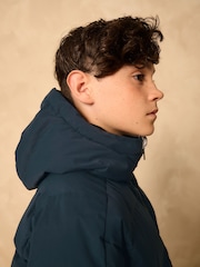 Navy Shower Resistant Microfleece Lined Padded Coat (3-17yrs) - Image 7 of 13