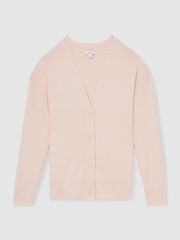 Reiss Pink Lucy Lyocell Blend V-Neck Cardigan - Image 2 of 5