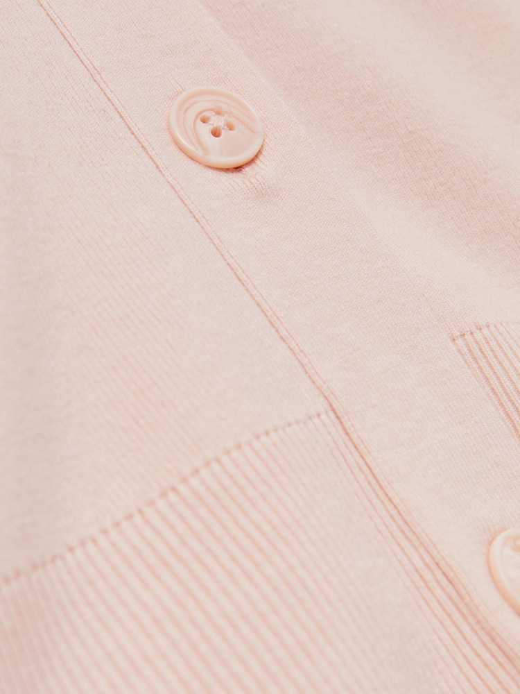 Reiss Pink Lucy Lyocell Blend V-Neck Cardigan - Image 5 of 5