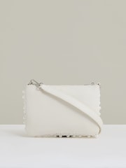 Reiss White Dani Faux-Pearl Raffia Shoulder Bag - Image 4 of 6