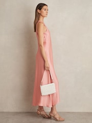 Reiss White Dani Faux-Pearl Raffia Shoulder Bag - Image 6 of 6