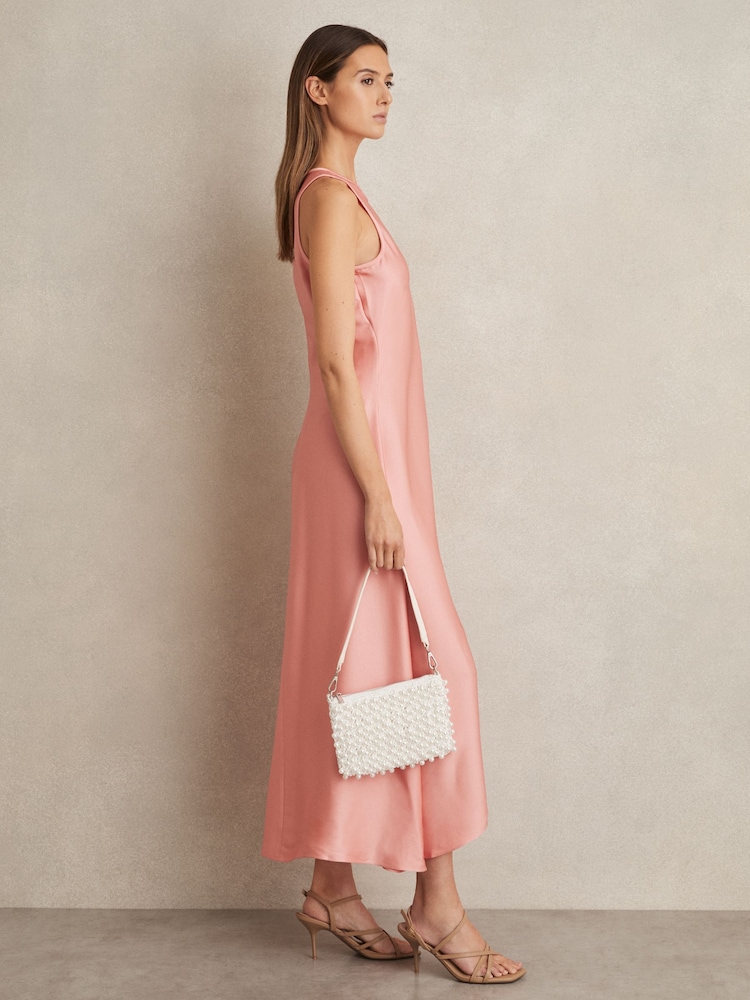 Reiss Dani Faux-Pearl Raffia Shoulder Bag - Imagen 6 de 6 Reiss Dani Faux-Pearl Raffia Shoulder Bag - Imagen 6 de 6