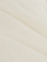 Reiss White Park Linen Double-Breasted Suit Blazer Slim-Fit in Herringbone - Image 8 of 8