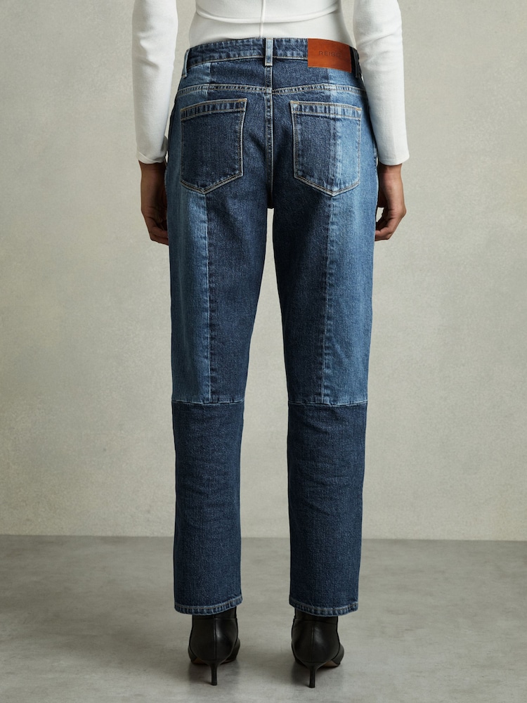 Reiss Birch Straight Leg Patchwork Jeans - Image 5 of 8
