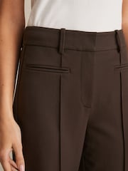 Reiss Chocolate Brown Claude High Rise Flared Trousers - Image 4 of 6
