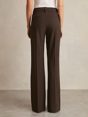 Reiss Chocolate Brown Claude High Rise Flared Trousers - Image 5 of 6