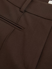 Reiss Chocolate Brown Claude High Rise Flared Trousers - Image 6 of 6