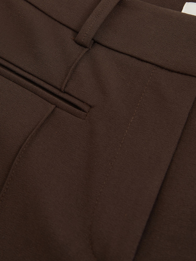 Reiss Chocolate Brown Claude High Rise Flared Trousers - Image 6 of 6