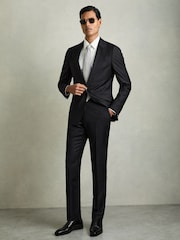 Reiss Navy Oscar Regular-Fit Single-Breasted Wool-Blend Suit Blazer - Image 1 of 11