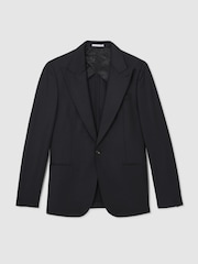 Reiss Navy Oscar Regular-Fit Single-Breasted Wool-Blend Suit Blazer - Image 3 of 11