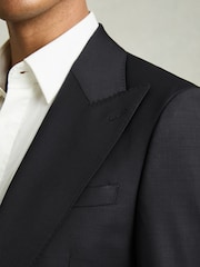 Reiss Navy Oscar Regular-Fit Single-Breasted Wool-Blend Suit Blazer - Image 6 of 11