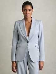 Синий - Reiss Millie Single-Breasted Peak-Lapel Tailored Blazer - Image 1 of 7