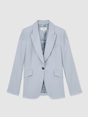 Синий - Reiss Millie Single-Breasted Peak-Lapel Tailored Blazer - Image 3 of 7