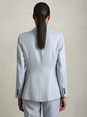 Синий - Reiss Millie Single-Breasted Peak-Lapel Tailored Blazer - Image 6 of 7
