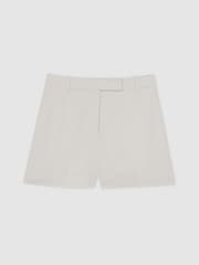 Reiss White Devon Linen-Blend Tailored Shorts - Image 2 of 7