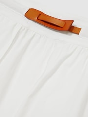 Reiss Ivory Niara Poplin Belted Split Midi Skirt - Image 5 of 5