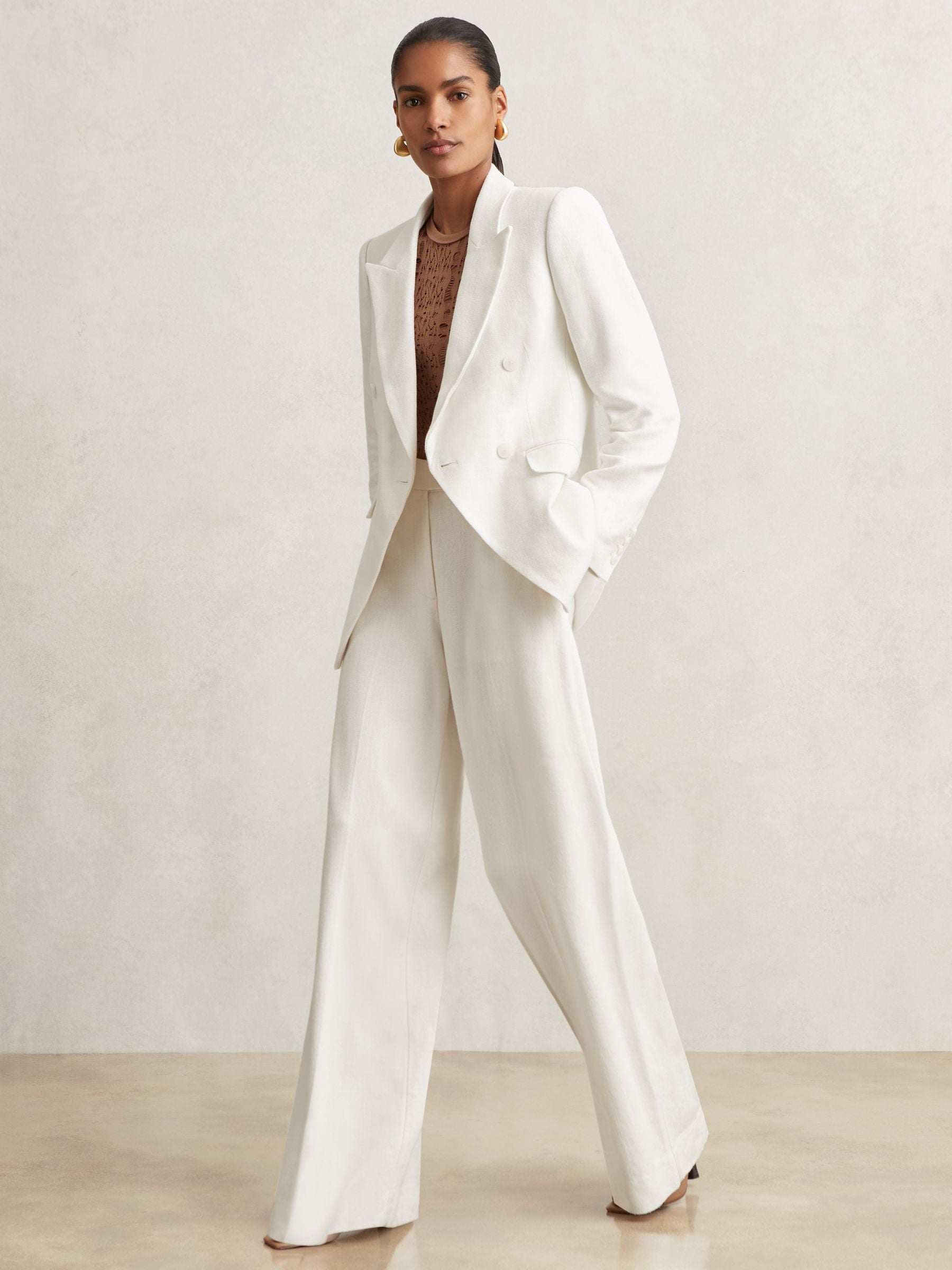 【海外限定】REISSジャケット☆Devon Linen-Blend Double-Breast Buy Reiss White Devon Linen-Blend Double-Breasted Suit