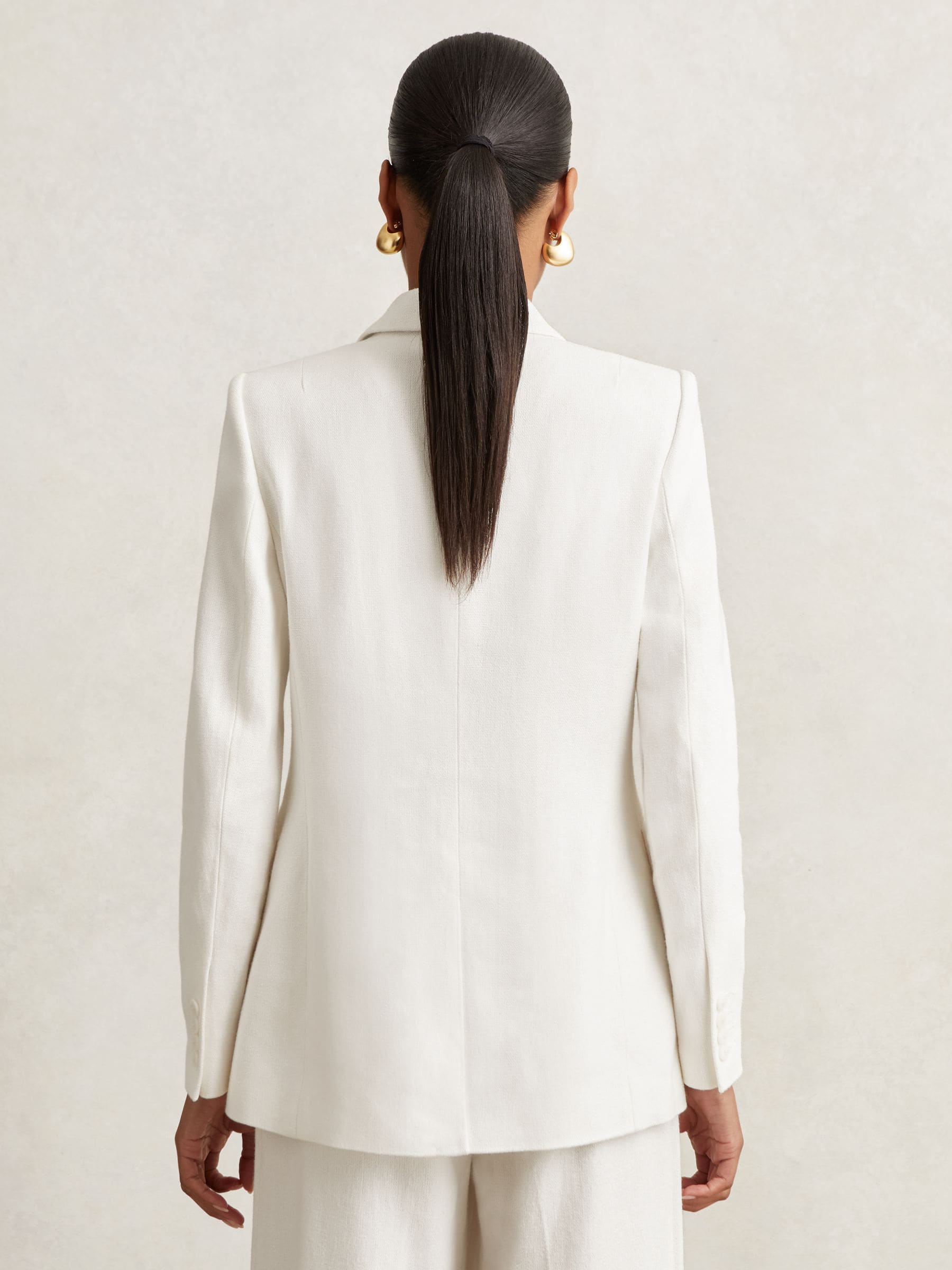 【海外限定】REISSウェストコート☆Whitney Double-Breasted Lin Reiss Double Breasted Linen Blazer in White - REISS