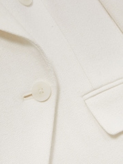 Reiss White Devon Linen-Blend Double-Breasted Suit Jacket - Image 6 of 9