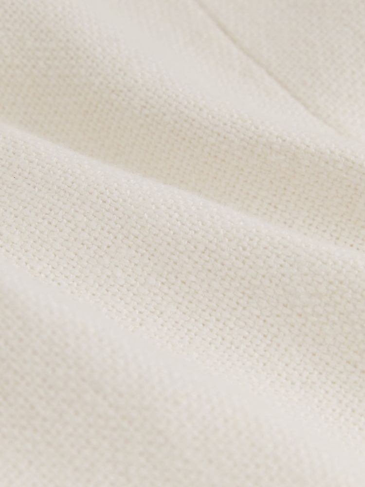 Reiss White Devon Linen-Blend Double-Breasted Suit Jacket - Image 8 of 9
