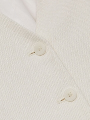 Reiss White Devon Linen-Blend Button-Through Waistcoat - Image 7 of 7