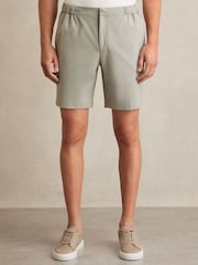 Reiss Sage Green Deck Drawstring Chino Shorts - Image 3 of 6